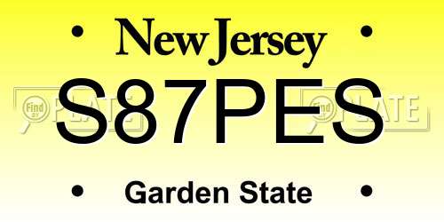 S87PES New Jersey License Plate