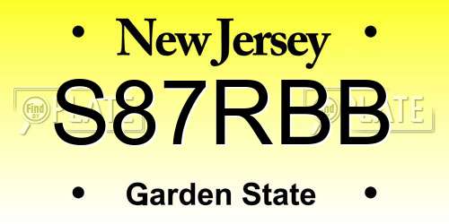 S87RBB New Jersey License Plate