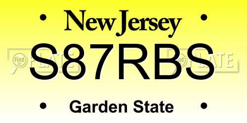 S87RBS New Jersey License Plate