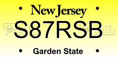 S87RSB New Jersey License Plate