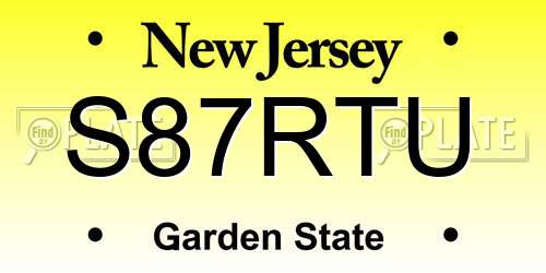 S87RTU New Jersey License Plate