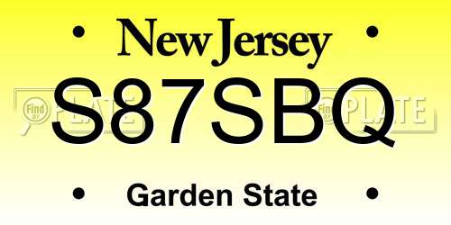 S87SBQ New Jersey License Plate
