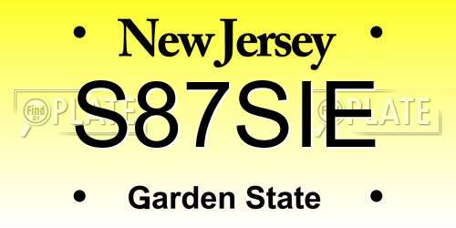 S87SIE New Jersey License Plate