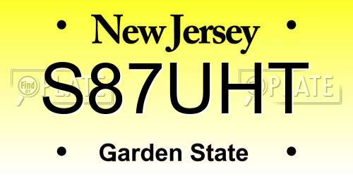 S87UHT New Jersey License Plate