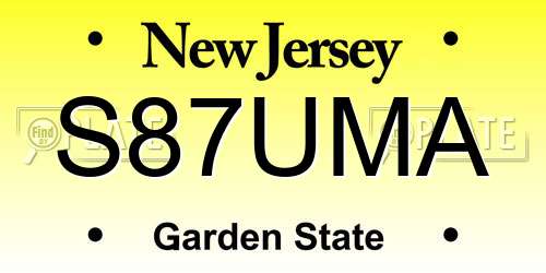 S87UMA New Jersey License Plate