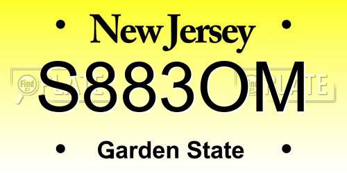 S883OM New Jersey License Plate