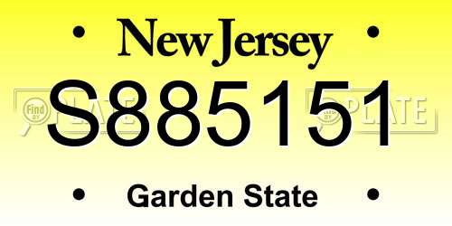 S885151 New Jersey License Plate