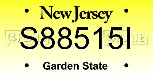 S88515I New Jersey License Plate