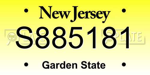S885181 New Jersey License Plate