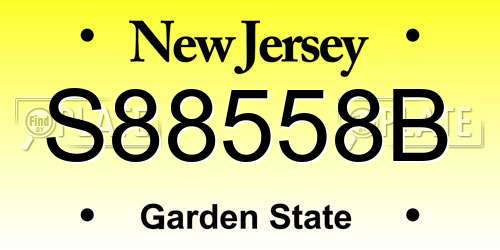 S88558B New Jersey License Plate