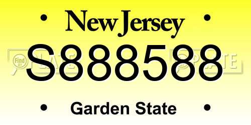 S888588 New Jersey License Plate