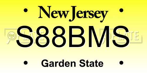 S88BMS New Jersey License Plate