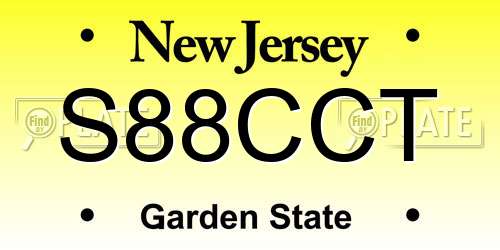 S88CCT New Jersey License Plate