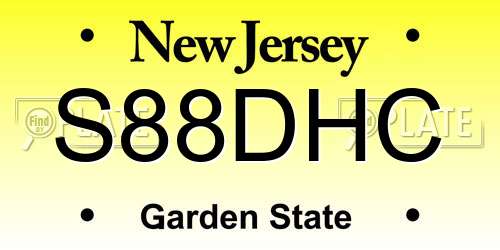 S88DHC New Jersey License Plate