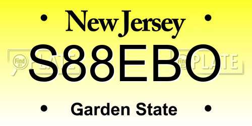 S88EBO New Jersey License Plate
