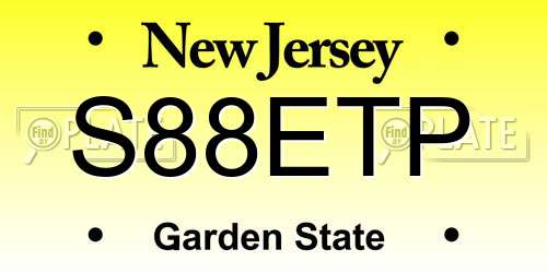 S88ETP New Jersey License Plate