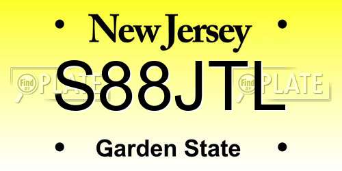 S88JTL New Jersey License Plate