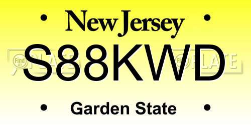 S88KWD New Jersey License Plate
