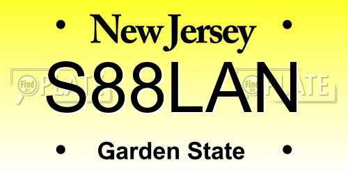 S88LAN New Jersey License Plate