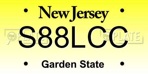 S88LCC New Jersey License Plate