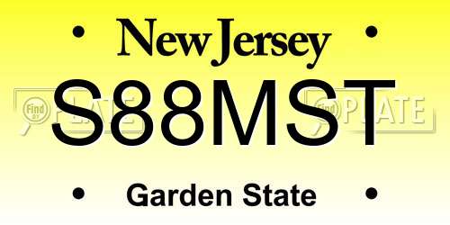S88MST New Jersey License Plate