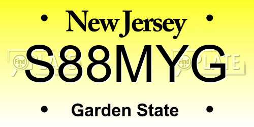 S88MYG New Jersey License Plate