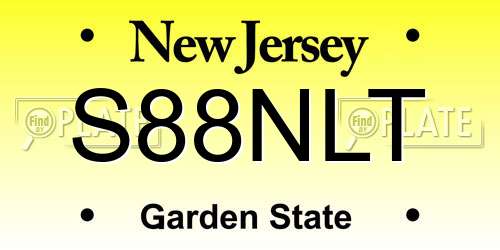S88NLT New Jersey License Plate