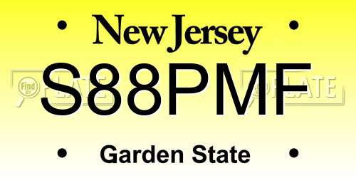 S88PMF New Jersey License Plate