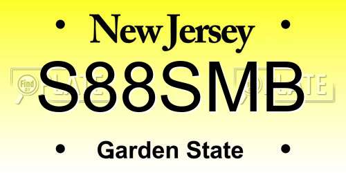 S88SMB New Jersey License Plate