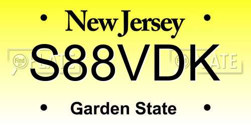 S88VDK New Jersey License Plate