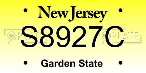 S8927C New Jersey License Plate