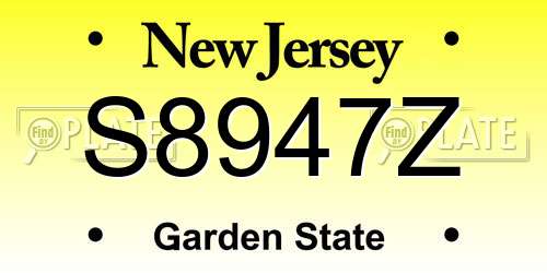 S8947Z New Jersey License Plate