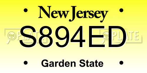 S894ED New Jersey License Plate