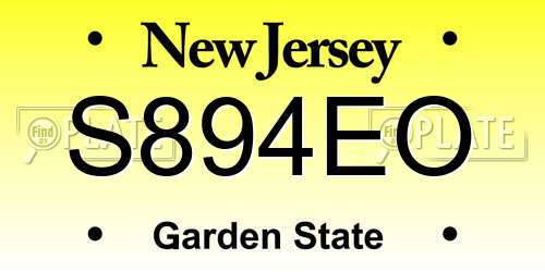 S894EO New Jersey License Plate