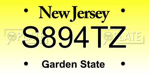 S894TZ New Jersey License Plate