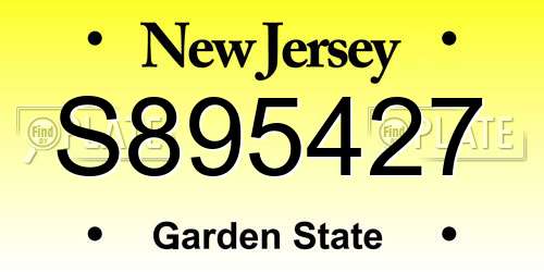 S895427 New Jersey License Plate