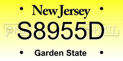 S8955D New Jersey License Plate