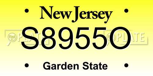 S8955O New Jersey License Plate