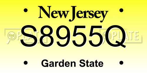 S8955Q New Jersey License Plate