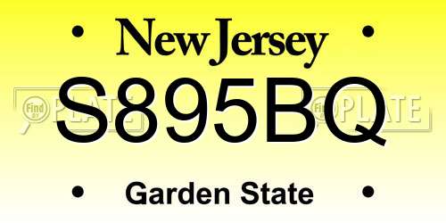 S895BQ New Jersey License Plate