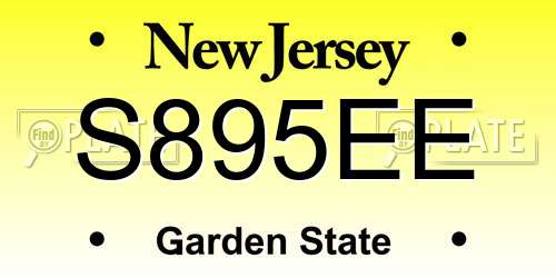 S895EE New Jersey License Plate