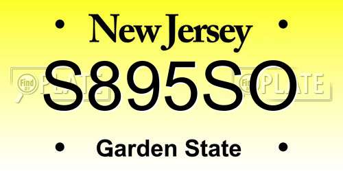 S895SO New Jersey License Plate