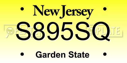 S895SQ New Jersey License Plate
