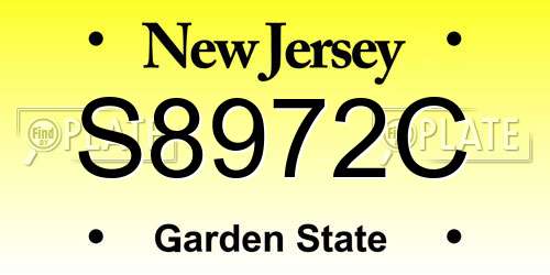 S8972C New Jersey License Plate