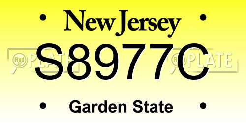 S8977C New Jersey License Plate