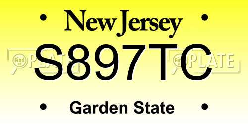 S897TC New Jersey License Plate