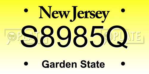 S8985Q New Jersey License Plate