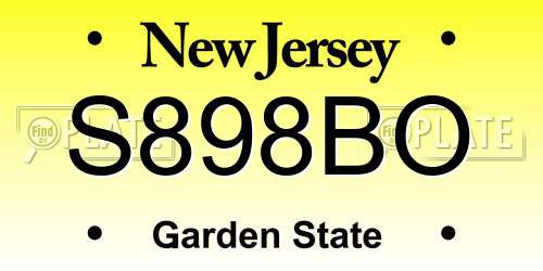 S898BO New Jersey License Plate