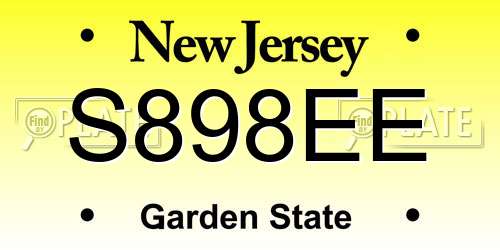 S898EE New Jersey License Plate