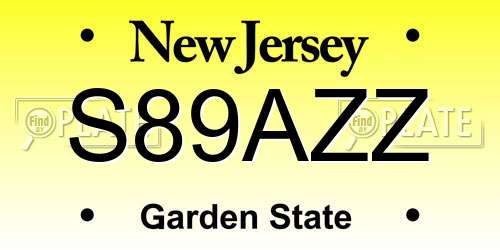S89AZZ New Jersey License Plate
